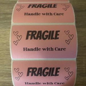 Fragile Handle with Care 100 stickers per set
